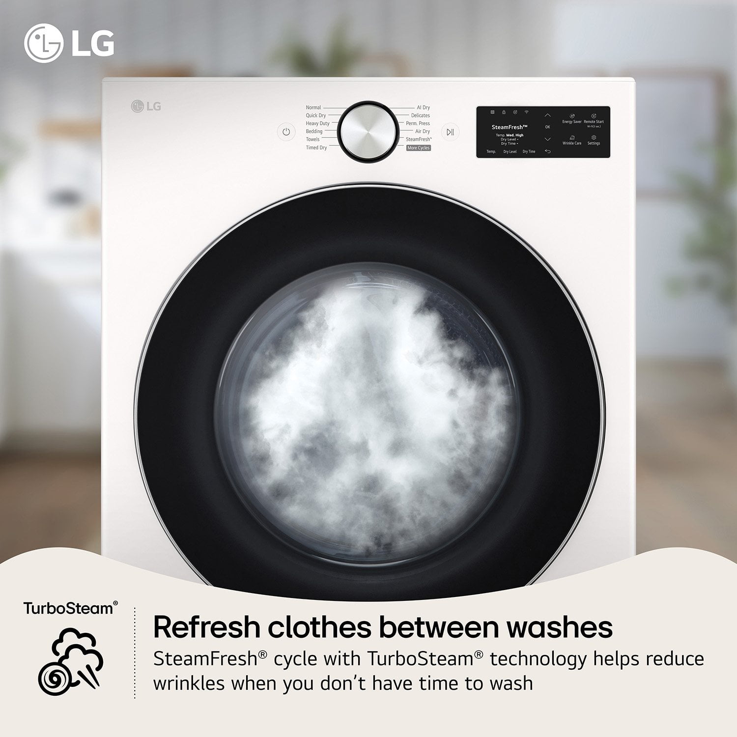 LG 7.4 cu. ft. Ultra Large Capacity Electric Dryer with AI Sensor