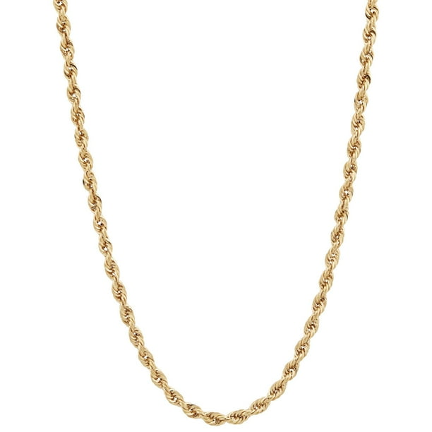 Glitter Rope Chain Necklace in 14K Gold, 3mm - Samsclub.com