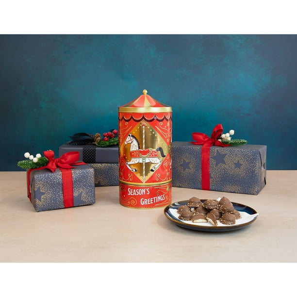 Musical Rotating Carousel Tin with Belgian Chocolate Pearls