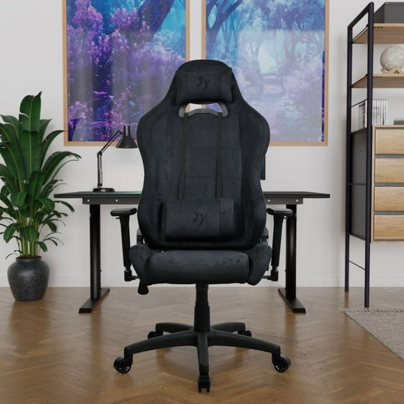 Arozzi Torretta Supersoft Fabric Gaming Chair, Pure Black