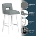 thumbnail image 5 of HH2 Home Upholstered Key Back Wood Adjustable Height Swivel Bar Stool, 5 of 19