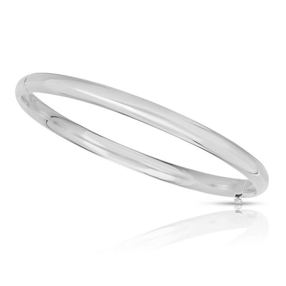 High Polished Hollow Bangle Bracelet in 14K Gold