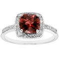 thumbnail image 1 of Cushion Cut Gemstone & 0.18 CT.T.W. Halo Diamond Ring in 14K Gold, 1 of 5