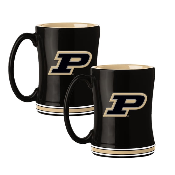 Logo Brands Purdue Boilermakers 14oz Relief Mug Set