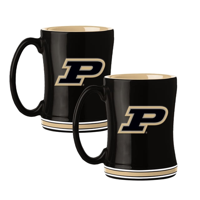 Logo Brands Purdue Boilermakers 14oz Relief Mug Set