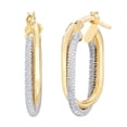 thumbnail image 5 of Diamond Cut Oval Bypass Hoop Earrings in 14K Yellow Gold, 5 of 5