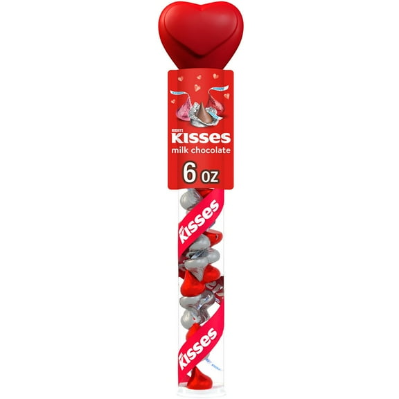 HERSHEY'S KISSES Valentine Milk Chocolate Candy Cane, 6 oz.