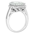thumbnail image 2 of Lab Created Emerald Cut Gemstone and Diamond Ring in Sterling Silver, 2 of 4