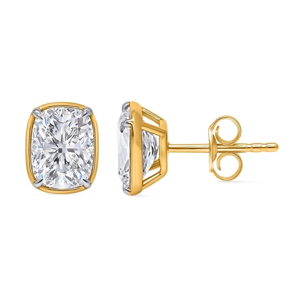 Lab Created Diamond Cushion Cut Diamond Stud Earrings