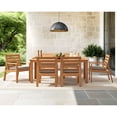 thumbnail image 1 of Member's Mark Lisbon Teak Deep Dining Set with Sunbrella Fabric, 7pc, 1 of 8