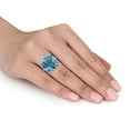 thumbnail image 6 of Cushion-Cut Blue Topaz Cocktail Ring in 14K Gold, 6 of 7