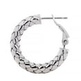 thumbnail image 2 of Italian Diamond Cut Snake Hoop Earrings in Sterling Silver, 2 of 7