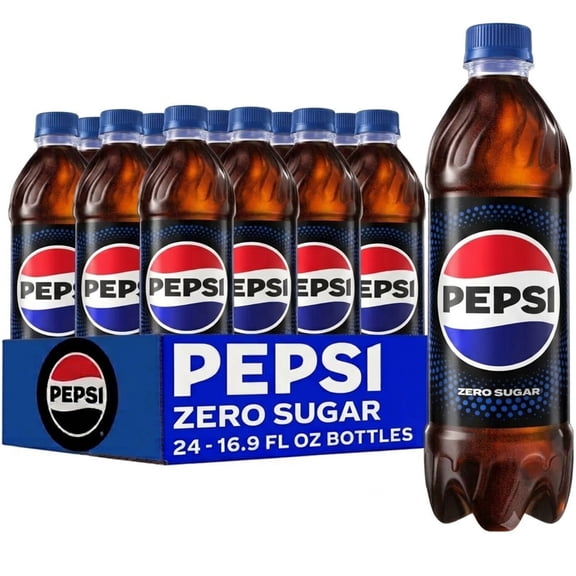 Pepsi Zero Sugar Cola Soda Pop, 16.9 fl oz., 24 pk.