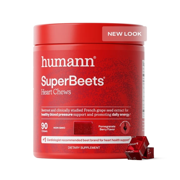 Humann SuperBeets Heart Chews, Pomegranate Berry 90 ct.