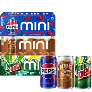 Pepsi Wild Cherry, Mountain Dew and Mug Root Beer Soda Mini Variety Pack, 7.5 fl oz., 30 pk.