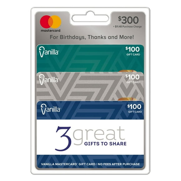 Vanilla Mastercard $300 Gift Card Multi-Pack, 3 x $100