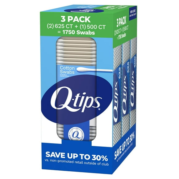 Q-tips Cotton Swabs, 1750 ct., 3 pk.