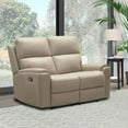 thumbnail image 3 of Everett 3-Piece Top-Grain Leather Manual Reclining Set, Assorted Colors, 3 of 17