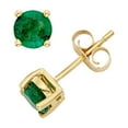 thumbnail image 1 of Round Cut Gemstone Stud Earrings in 14K Gold, 1 of 5