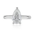 thumbnail image 1 of Lab Created Pear Cut Solitaire Diamond Ring In 18K Gold, 1 of 8