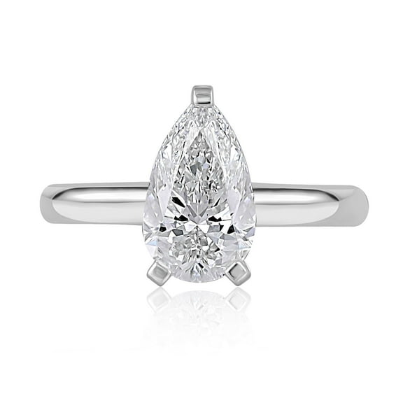 Lab Created Pear Cut Solitaire Diamond Ring
