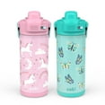 thumbnail image 2 of Zak Designs 14-oz. Stainless Steel Double Wall Beacon Straw Bottle for Kids, 2-Piece Set (Choose Color), 2 of 9