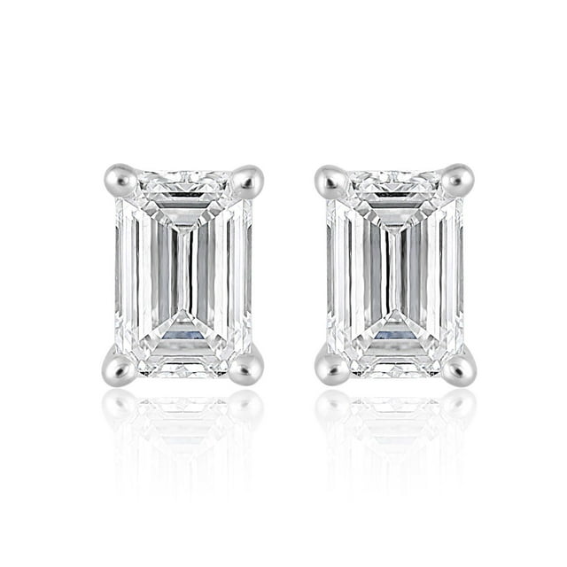 Lab Created 2.00 CT. T.W. Fancy Cut Diamond Stud Earrings in 18K Gold