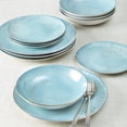thumbnail image 6 of Christian Siriano Onyx 24-Piece Porcelain with Gold Rim Dinnerware Set, 6 of 7