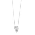 thumbnail image 4 of 0.75 C.T. TW Round Cut Heart Shaped Halo Diamond Necklace in 14K Gold, 4 of 8