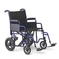 thumbnail image 1 of Medline Heavy Duty Transport Chair supports up to 500 lbs., 22" x 18" seat, Blue, 1 of 5