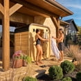 thumbnail image 10 of Backyard Discovery 2-4 Person Cedar Outdoor Cube Sauna with Electric Heater & Glass Door, 10 of 13