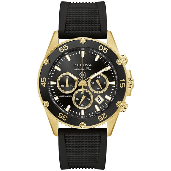 Bulova Marine Star Black Dial Watch, 41.5mm