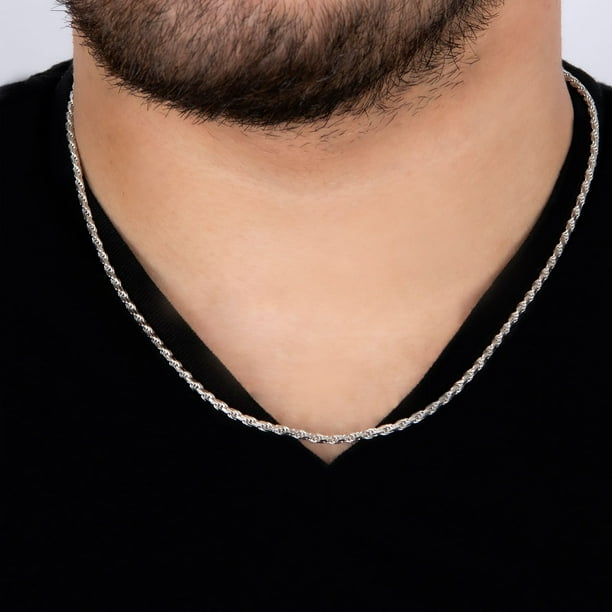 2.5mm Italian Sterling Silver Diamond Cut Rope Chain - Samsclub.com