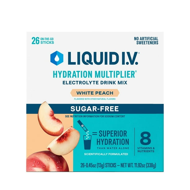 liquid sam-e Liquid I.V. Hydration Multiplier Sugar-Free, White Peach, 26 ct