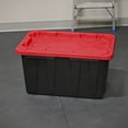 thumbnail image 4 of Tough Box 27 Gallon Tall Tote, Black and Red, 4 of 6