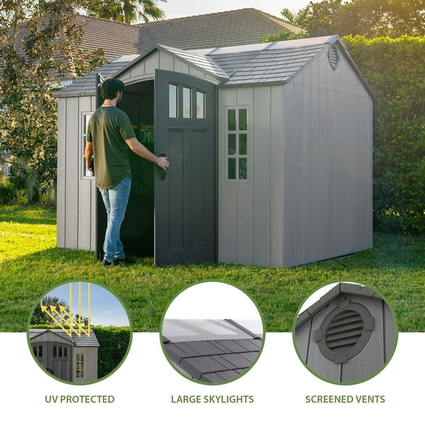 Lifetime 10' x 8' Outdoor Storage Shed, Gray - Samsclub.com