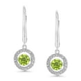 thumbnail image 5 of Round Cut Lab Created Gemstone Dancing Pendant & Earring Set in Sterling Silver, 5 of 8