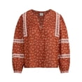 thumbnail image 8 of BILA Women's Printed Pintuck Long Sleeve Cotton Top, 8 of 9