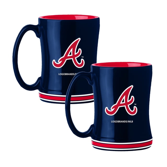 Logo Brands Atlanta Braves 14oz Relief Mug Set