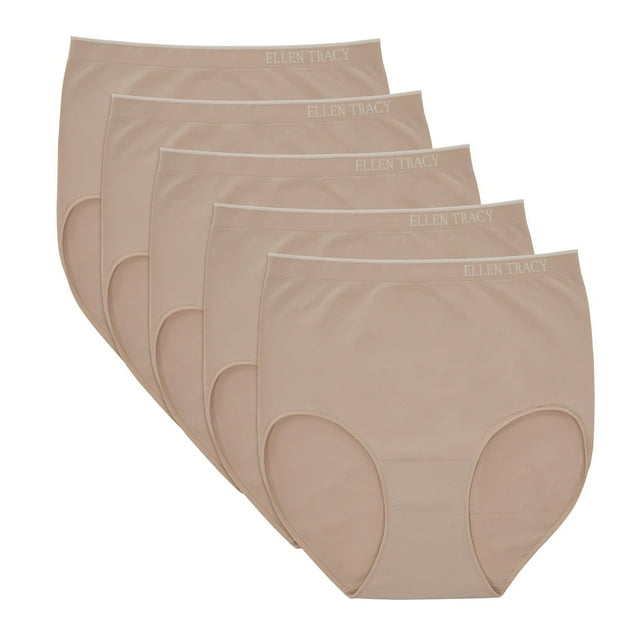 Ellen Tracy Women's 5-Pack Seamless Brief
