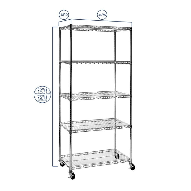 Seville Classics 5-Level UltraZinc Commercial Shelving (18