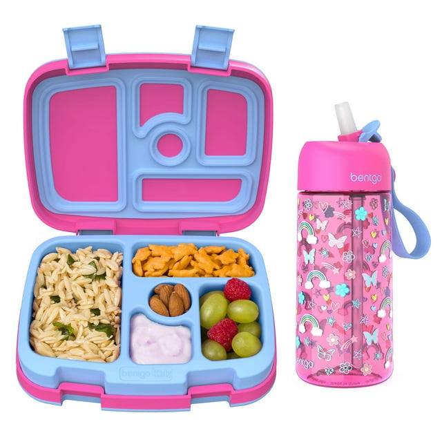 Bentgo Kids Prints Lunch Box & Water Bottle Set, Choose Color