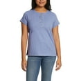 thumbnail image 1 of Nine West Women's Short Sleeve Slub Henley Top, 1 of 7