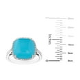 thumbnail image 3 of Cushion Cut Gemstone & 0.21 CT. T.W. Halo Diamond Ring in Sterling Silver, 3 of 4