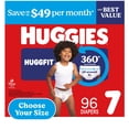 thumbnail image 1 of Huggies Little Movers HuggFit 360° Diapers, Sizes 3-7, 1 of 13