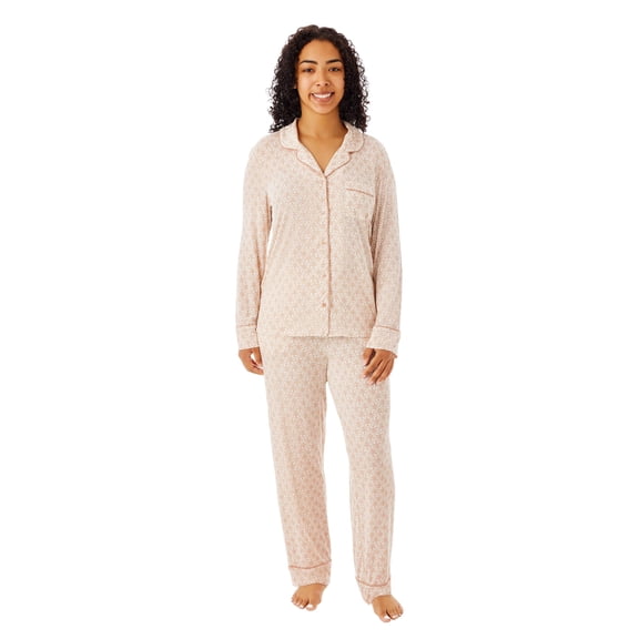 Dreammark Women's 2-Piece Notch Collar Pajama Set
