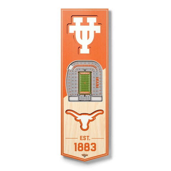 YouTheFan Texas Longhorns 6"x19" 3D Stadium View Banner