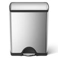 thumbnail image 2 of simplehuman 12-Gal. Dual Compartment Stainless Steel Step Can, 2 of 5