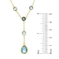 thumbnail image 5 of Round & Pear Cut Multi-Gemstone Lariat Necklace in 14K Gold, 5 of 5