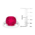 thumbnail image 3 of Cushion Cut Gemstone & 0.21 CT. T.W. Halo Diamond Ring in Sterling Silver, 3 of 4